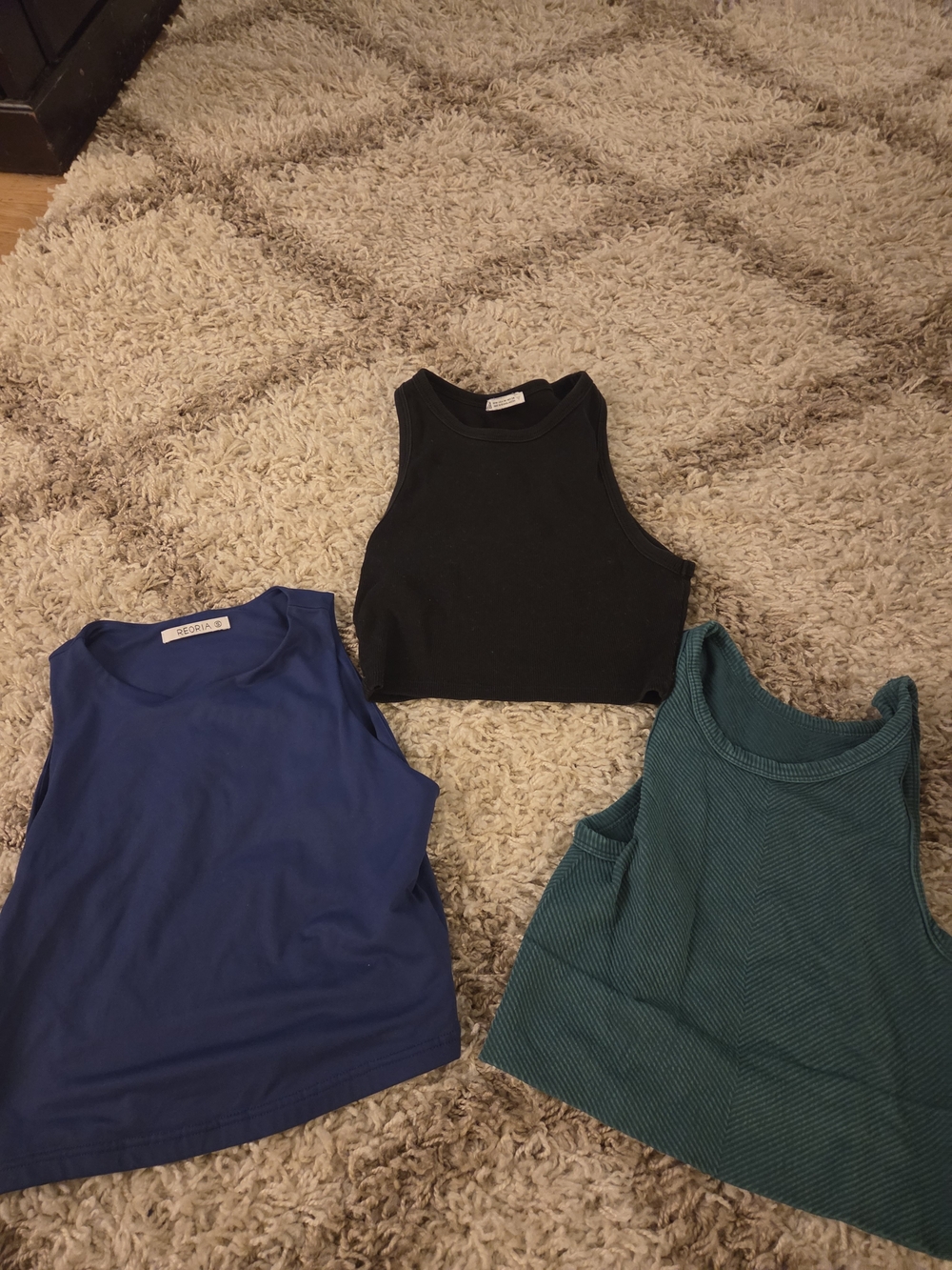 Zara Tank Tops in Black, Blue, and Teal
